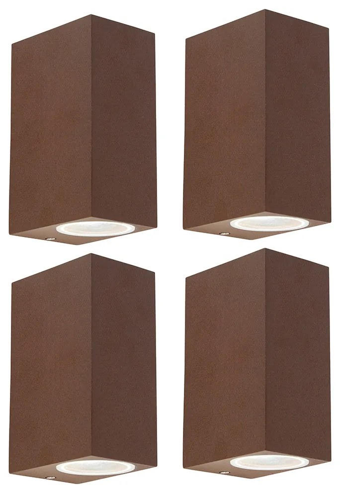 Set de 4 aplice maro ruginiu cu 2 lumini IP44 - Baleno I