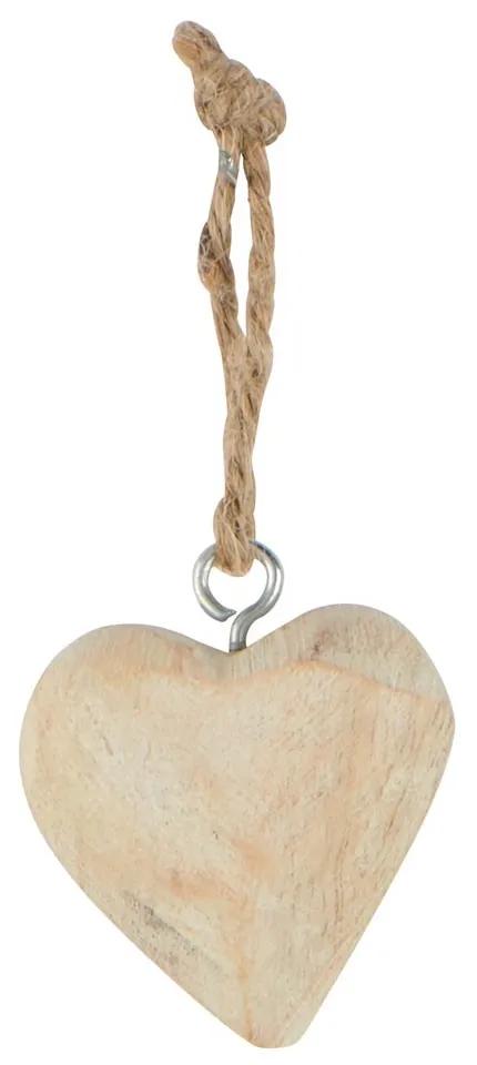 Decoratiune inima din lemn Wood Heart natur 5 cm