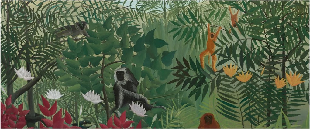 Tablou - Henri Rousseau, Tropical Forest with Monkeys, reproducere (120x50 cm)