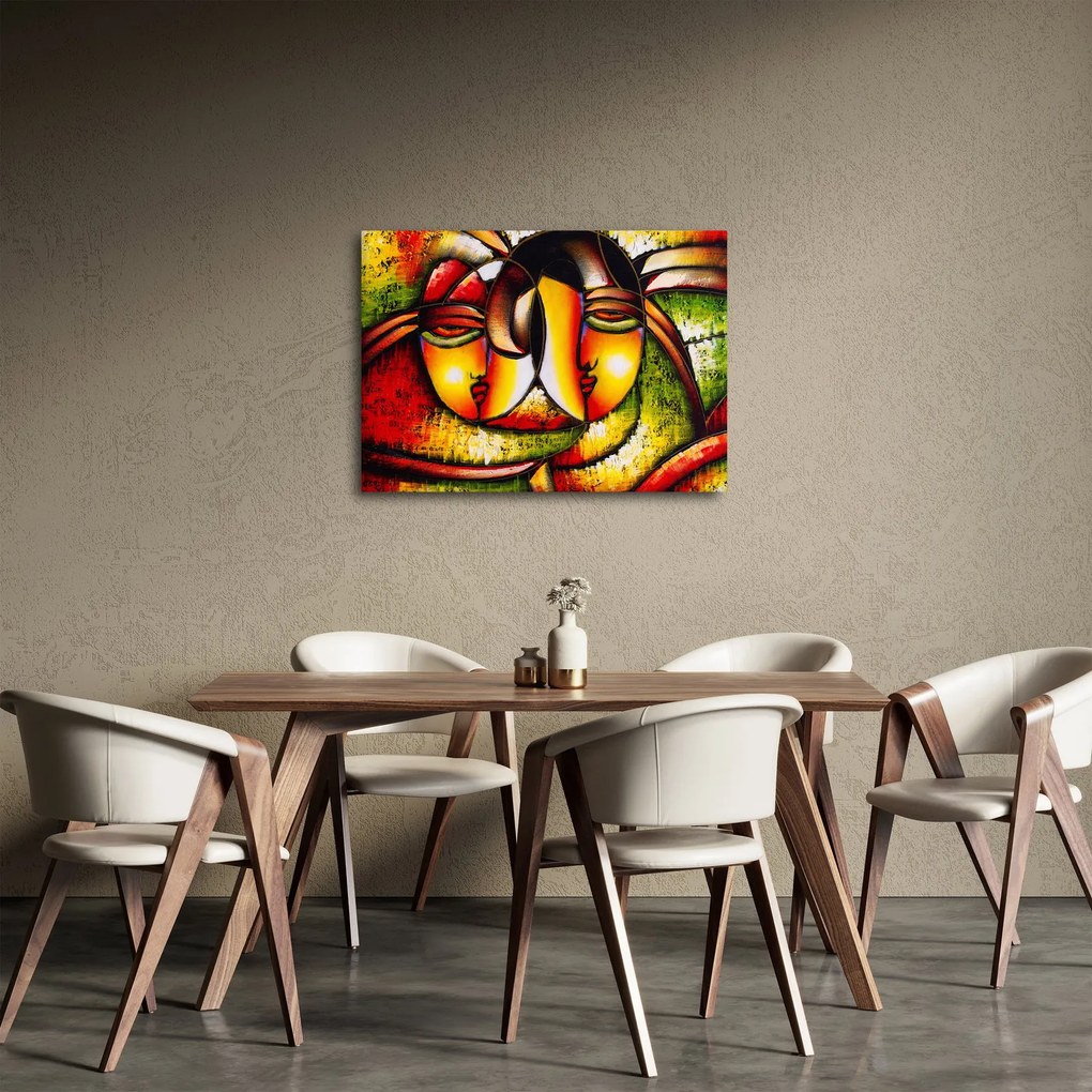 Tablou - Pictură în ulei, chipuri abstracte (70x50 cm)