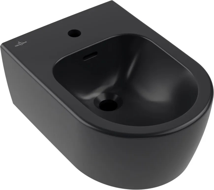 Bideu suspendat Villeroy&Boch Skyla cu finisaj negru mat - Pure Black CeramicPlus