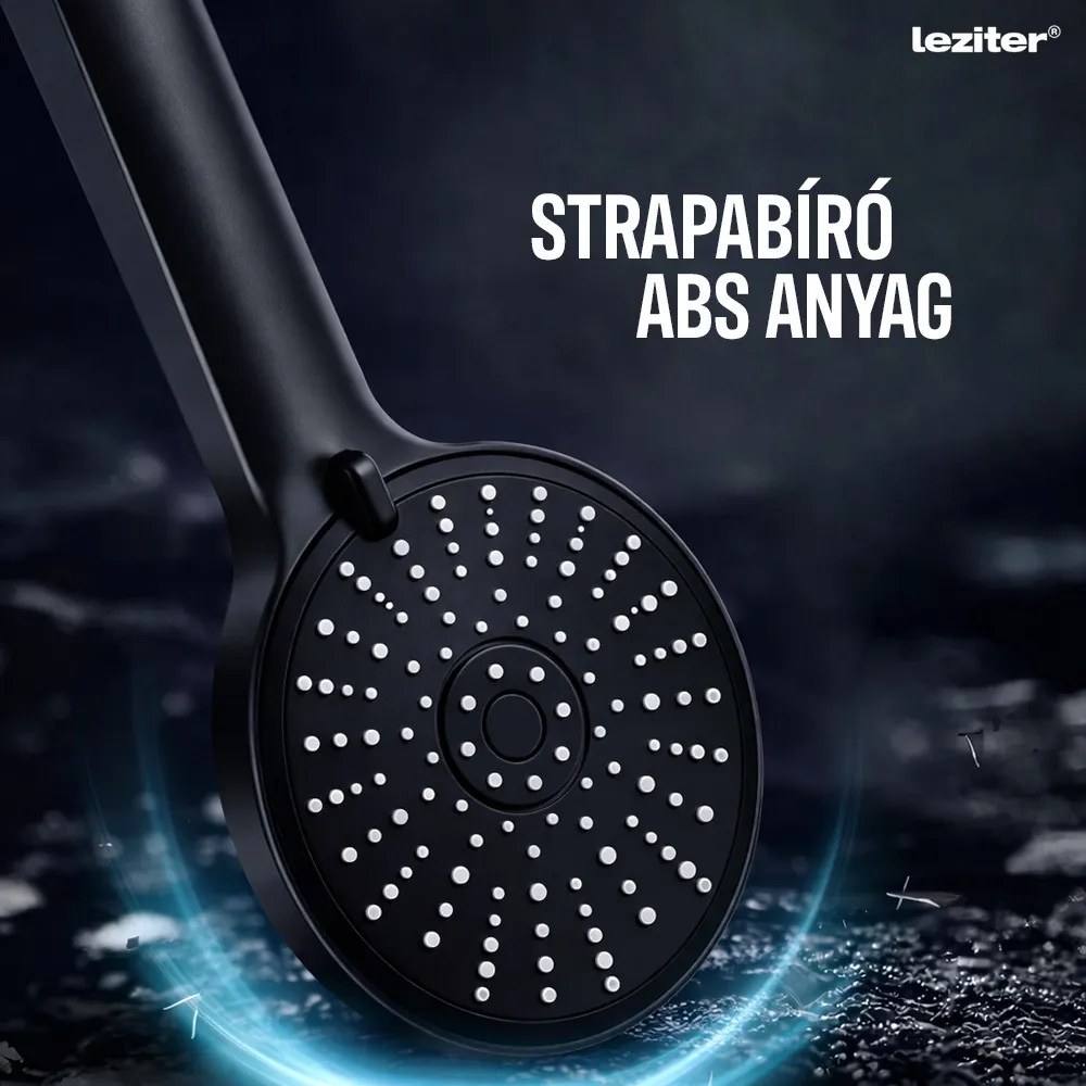 Duș de mână Lili cu 5 funcții și suport pentru furtun negru