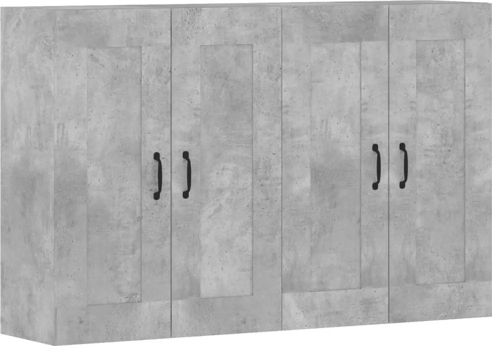 vidaXL Dulapuri de perete, 2 buc., gri beton, lemn prelucrat