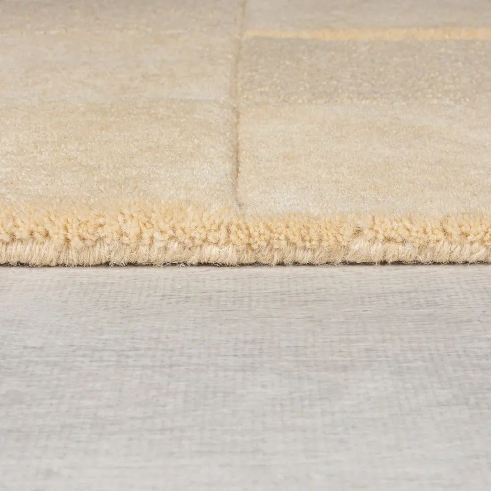 Covor bej țesut manual din lână 300x400 cm Checkerboard – Flair Rugs