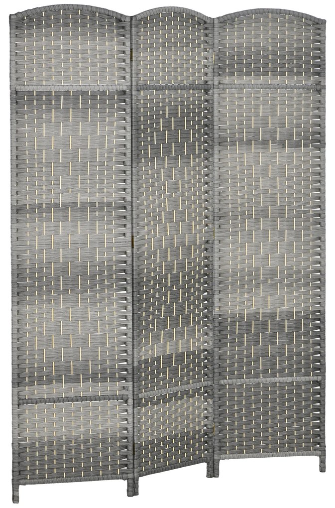HOMCOM Paravan interior din lemn 3 panouri separator de cameră pliabil pentru sufragerie dormitor 135 x 180 cm gri | Aosom Romania