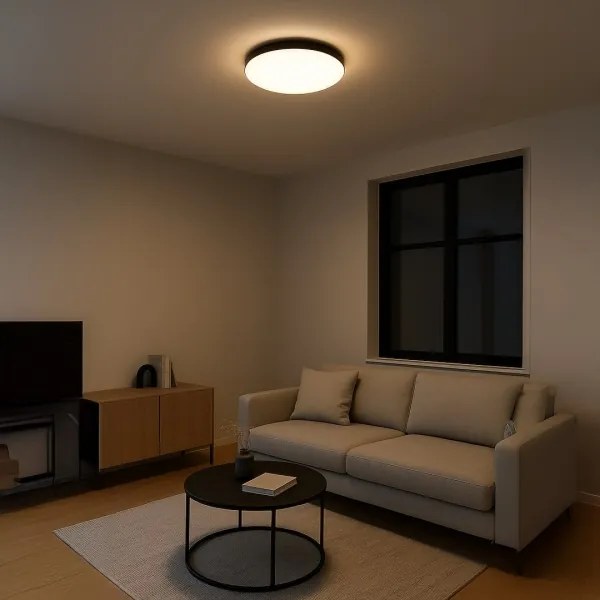 Plafonieră LED MAYA, 36W, 230V, Ø 50 cm, negru