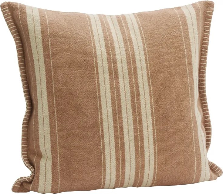 Față de pernă din bumbac și iută în dungi, 50×50 cm, „Stripe Dusty Rose"