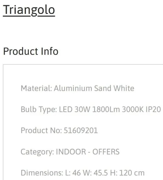 Lustra LED suspendata design modern Triangolo alba
