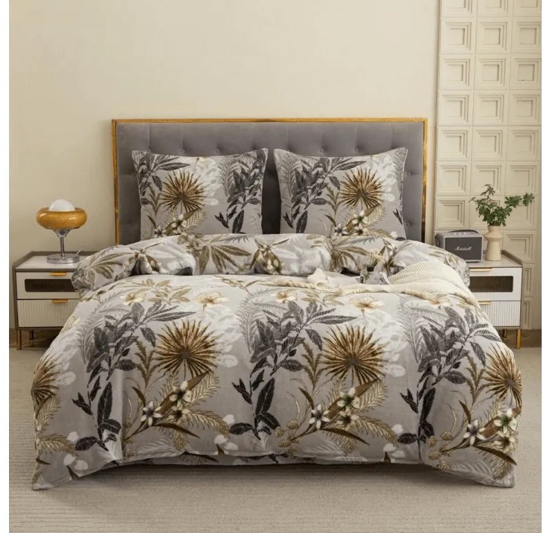 Lenjerie cocolino EXVORO gri Dimensiune lenjerie de pat: 70 x 80 cm | 140 x 200 cm