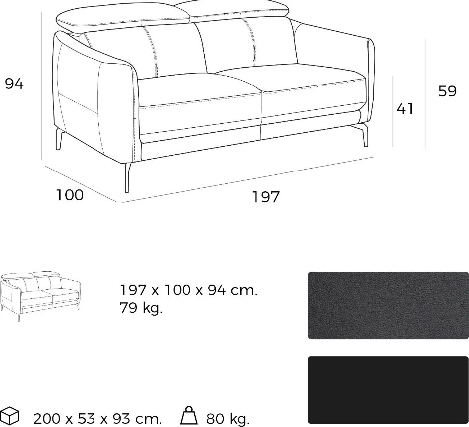 Canapea 3 locuri eleganta, design italian William AC-5359-3P