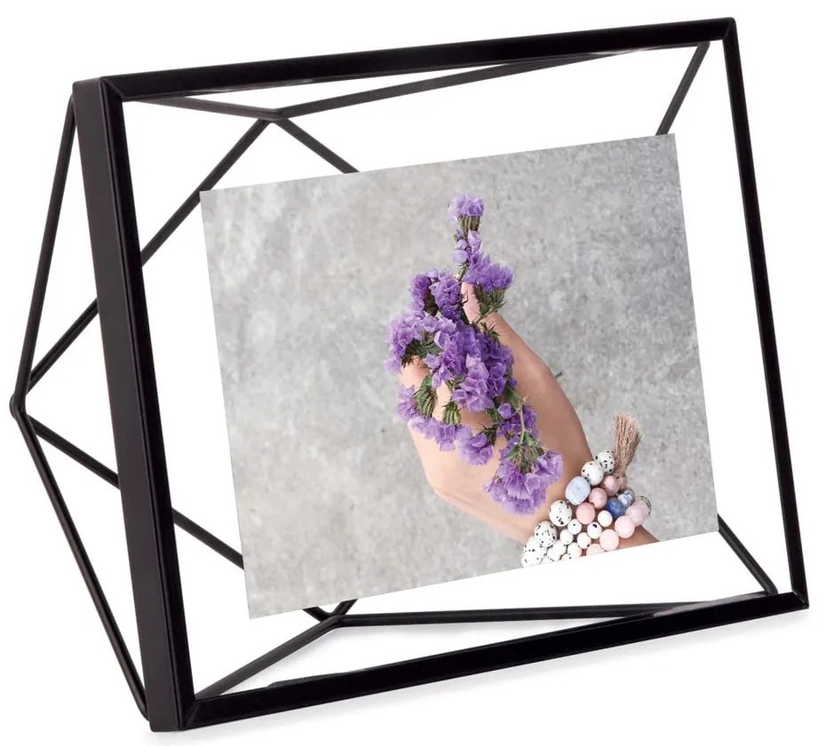 Ramă foto neagră de masă/ de perete din metal 20x15 cm Prisma – Umbra