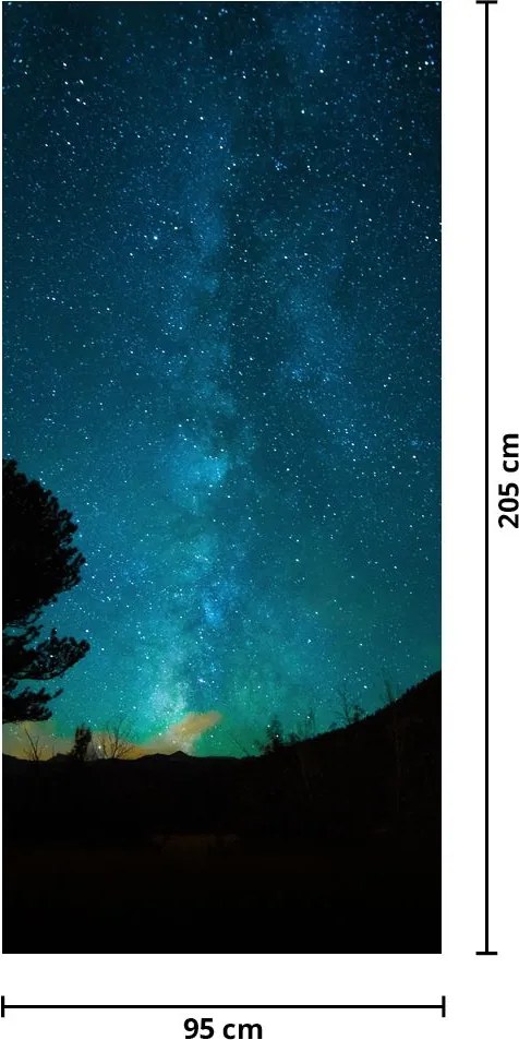 Fototapet pentru ușă - Cerul înstelat noaptea (95x205cm)