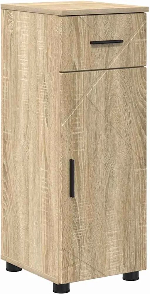 vidaXL Dulap de Baie cu sertar cu ușă Stejar Sonoma 30 x 35 x 80 cm