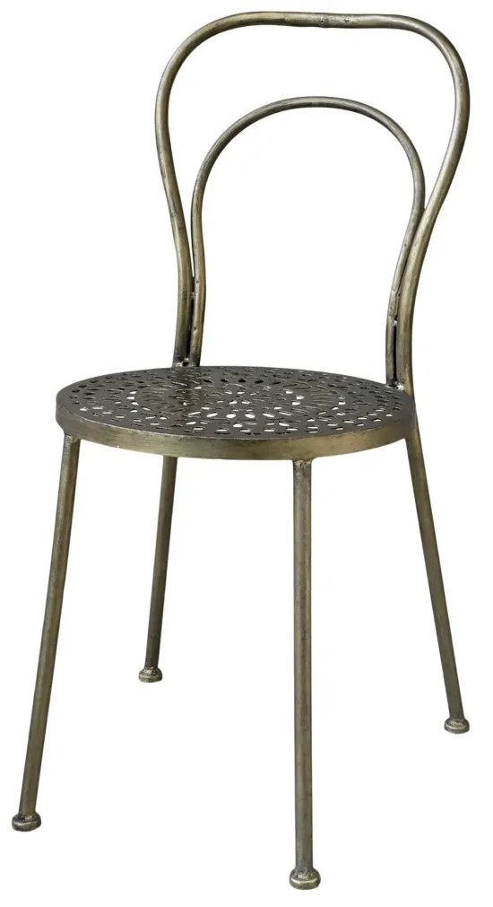 Scaun dining auriu din metal cu model Syl