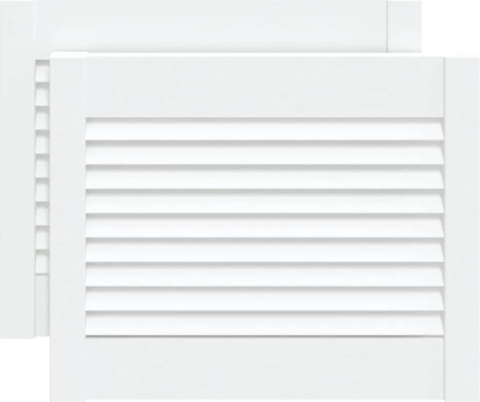 vidaXL Uși dulap design lambriu 2 buc. alb 39,5x49,4 cm lemn masiv pin