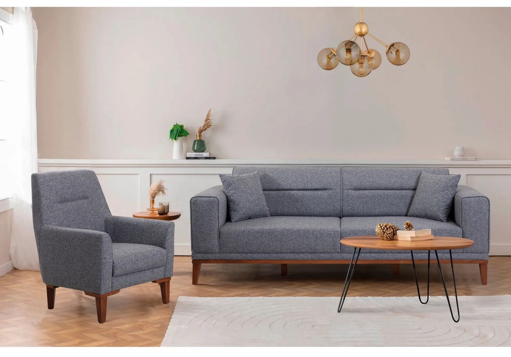 Set canapea fotoliu Lesan (gri închis). 1072785