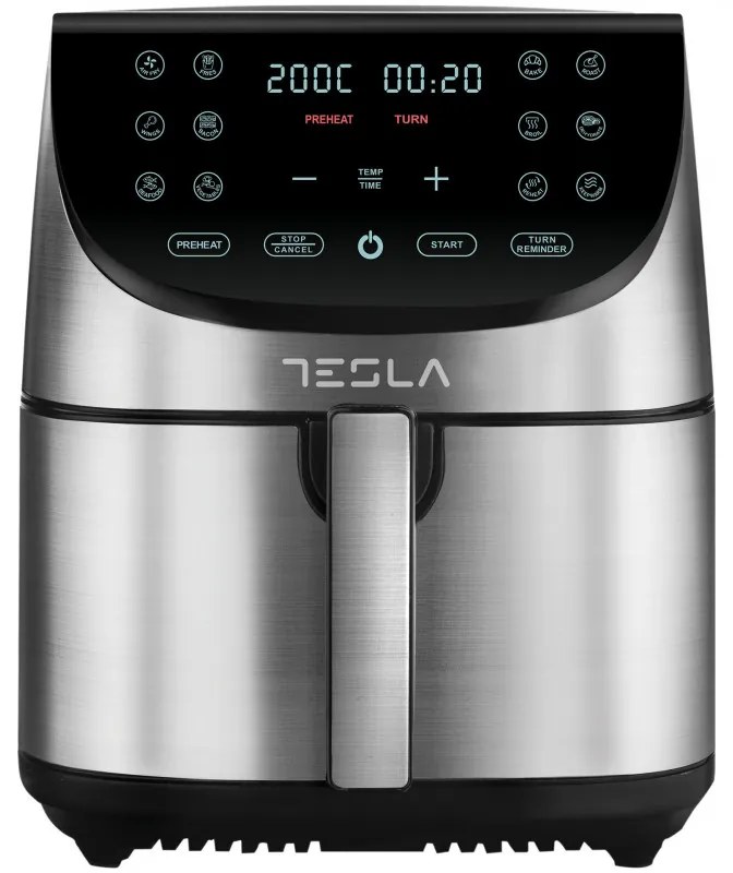 Friteuza cu aer cald Tesla AF701BX, 1700W, 7 l, 12 programe, Acoperire antiaderenta, Ecran tactil, Inox