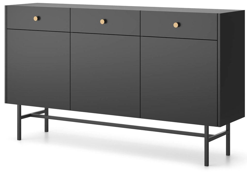 Comodă Desanta 3D3SZ (negru). 1082791