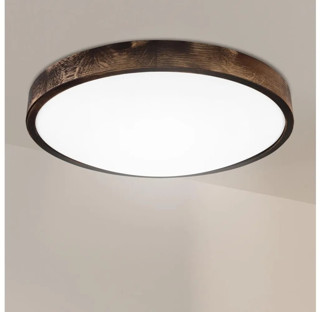 Brilagi - Plafonieră LED CARVALHO SLIM SMOKEY LED/36W/230V, stejar, Ø 47,5 cm