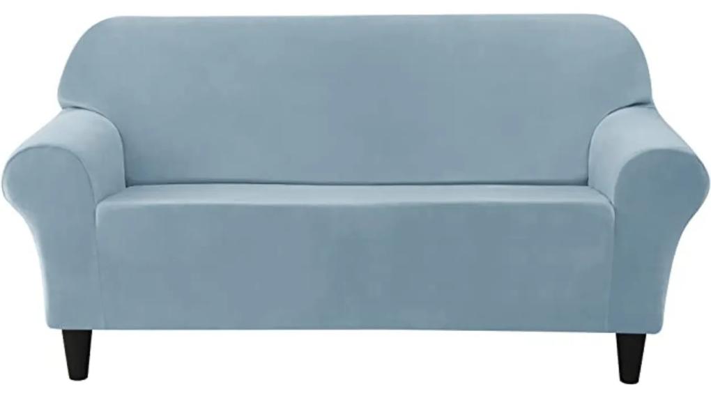Husa elastica din catifea, canapea 2 locuri, cu brate, alb murdar, HCCJ2-10