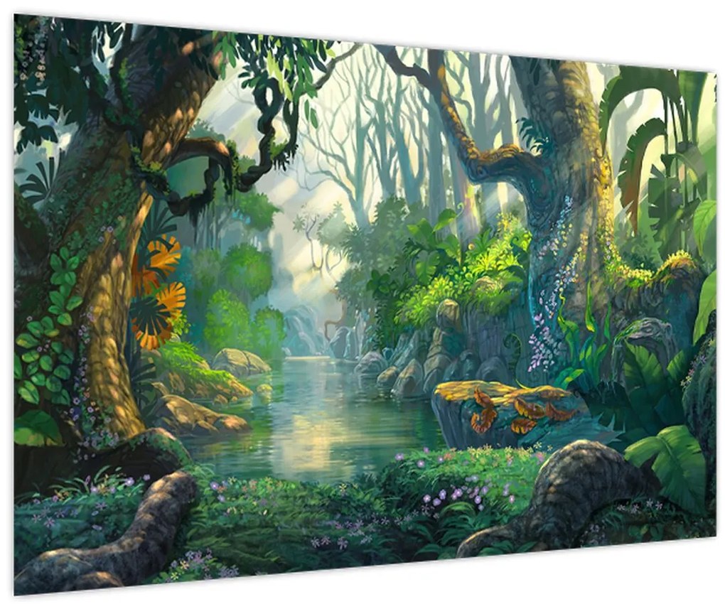 Tablou - Ilustrare pădure tropicală (90x60 cm)