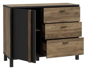 Comodă OREN cu sertare, maro/negru