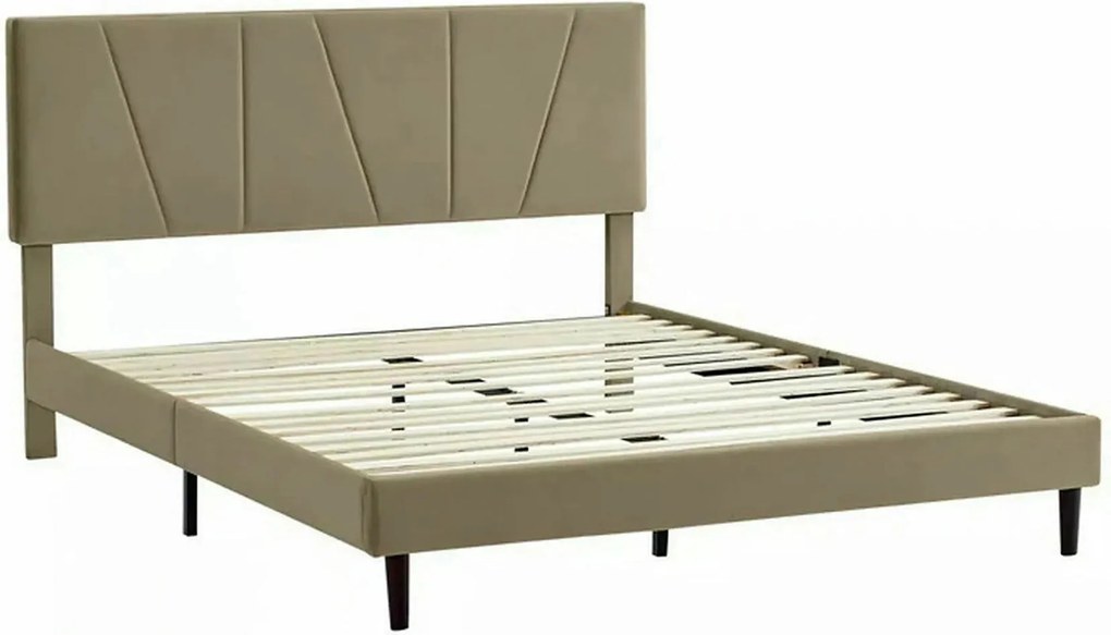 Pat SAVANA 120x200, stofa catifelata bej - Bluvel 28, suport saltea