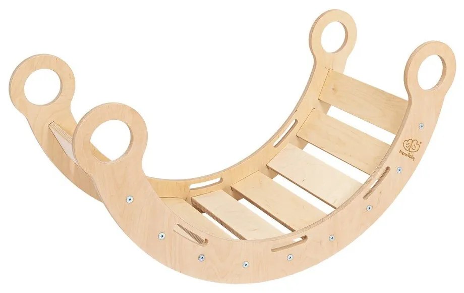 Leagăn gri/în culoare naturală din lemn de pin 39x75x38 cm Montessori – Meowbaby