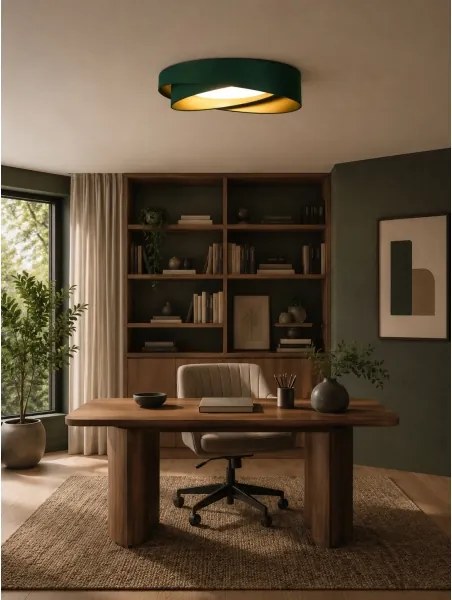 BRILAGI - Corp de iluminat LED dimabil VELVET TWIST LED/36W/230V CCT Ø 65 cm WT verde/auriu + telecomandă