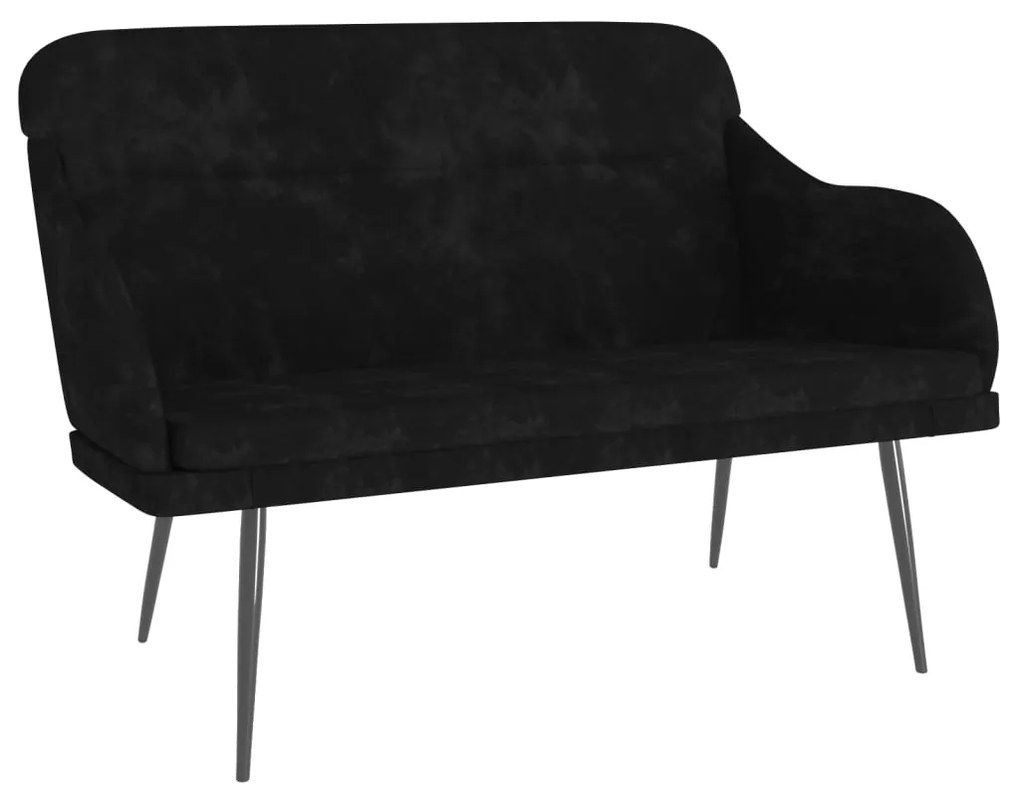 351449 vidaXL Bancă, negru, 110x76x80 cm, catifea