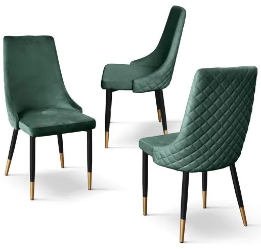 PAZZO DESIGN Set de 4 scaune Cinzia verzi | Aosom Romania