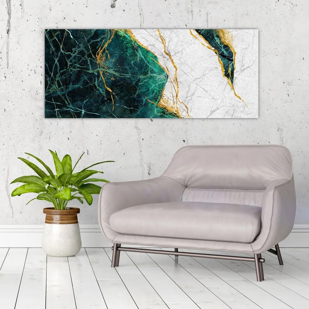 Tablou - Marmură turcoaz (120x50 cm)