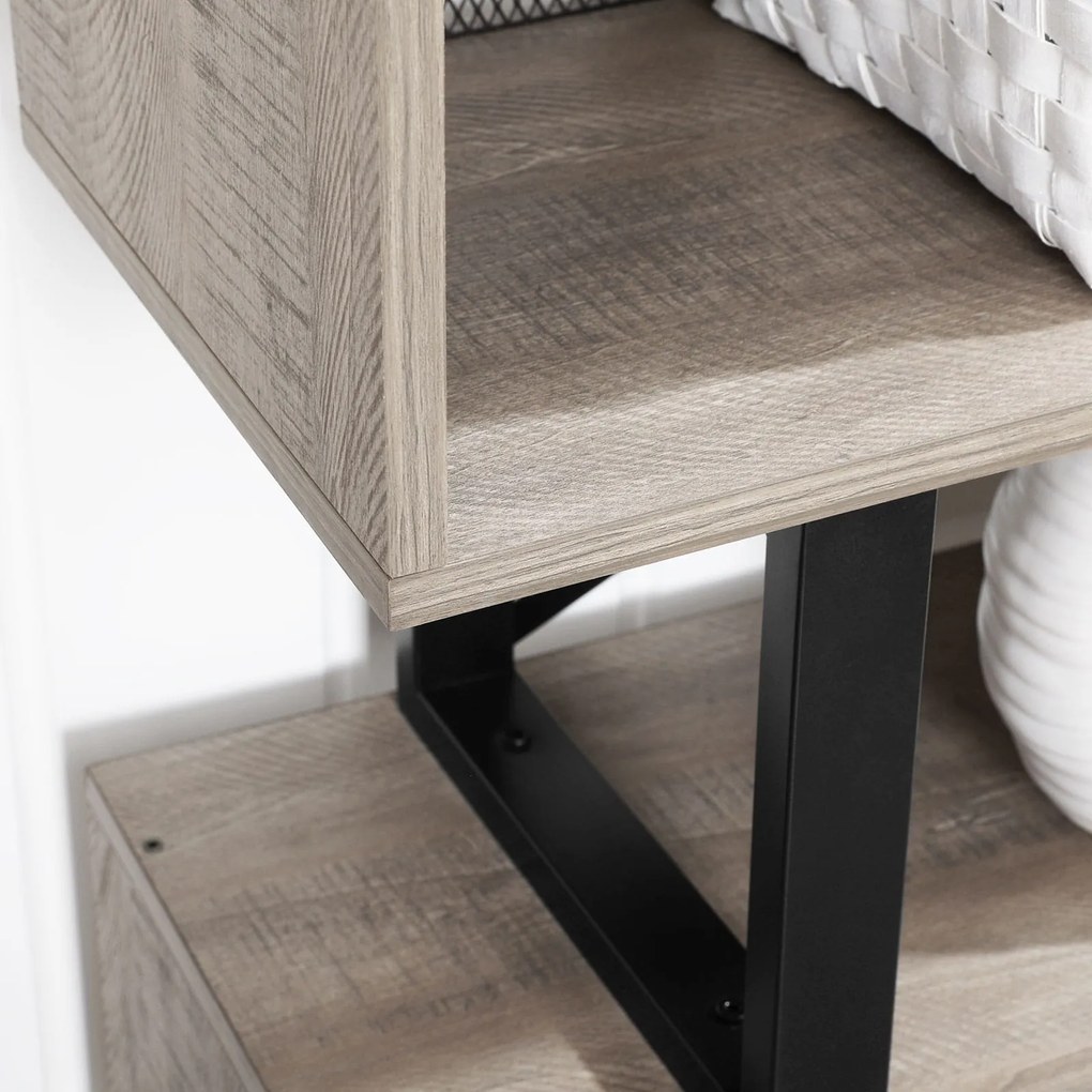 Raft TIMBERTOME SAGA cu decor de stejar gri