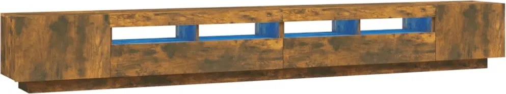 vidaXL Set dulapuri TV cu LED, 3 piese, stejar fumuriu, lemn prelucrat