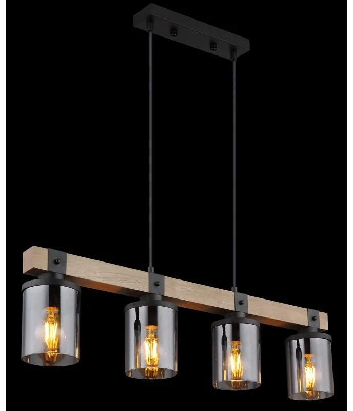 Lustra 4L design industrial Lila negru, maro
