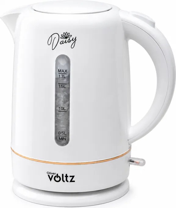Cana electrica Oliver Voltz Daisy OV51230W, 2200W, 1.7 L, Auto shut-off, Alb