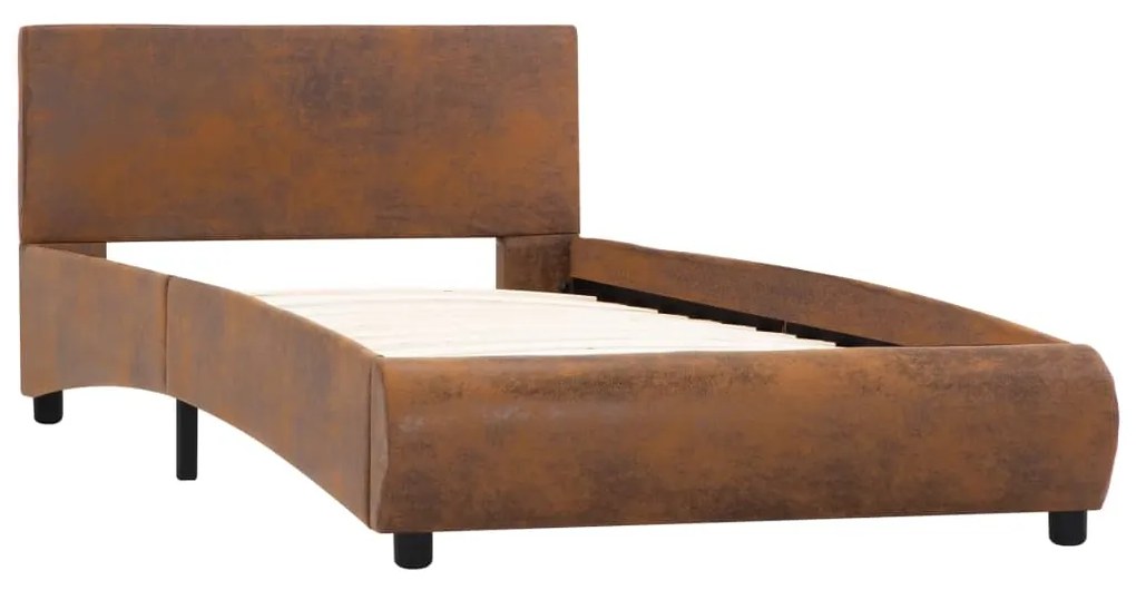 285475 vidaXL Cadru de pat, maro, 100 x 200 cm, piele ecologică