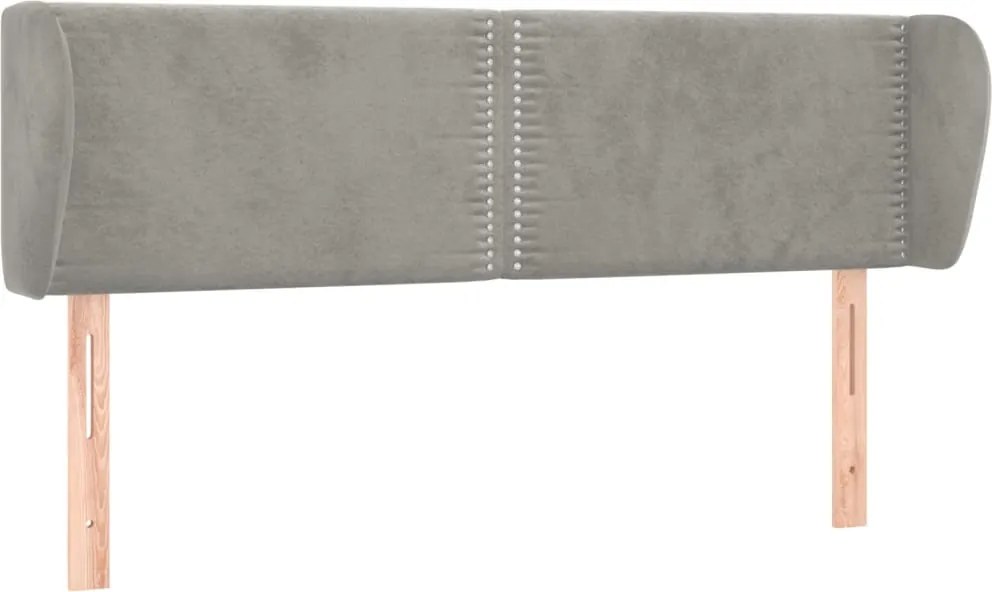 vidaXL Tăblie de pat cu aripioare gri deschis 147x23x78/88 cm catifea