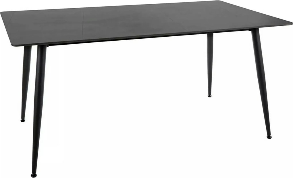 Masa RION, negru cu efect de marmura, ceramica/metal, 160x90x76 cm