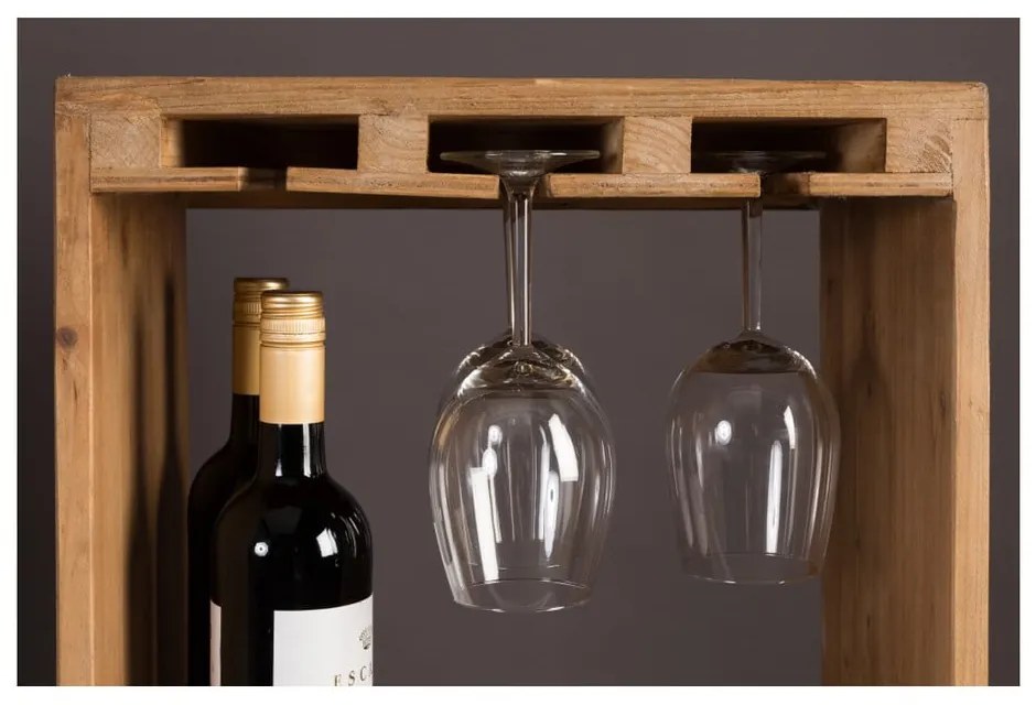 Dulap vinotecă maro din lemn de brad număr de sticle 28, 43,5x118,5 cm Claude – Dutchbone