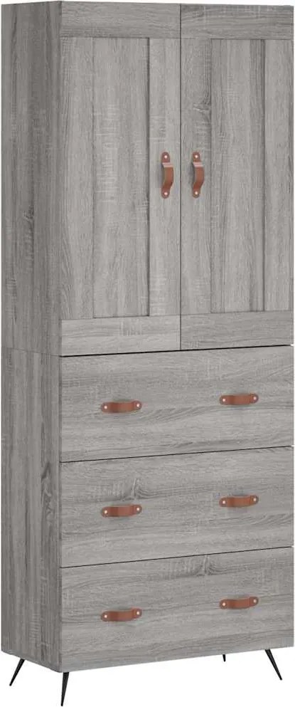 vidaXL Dulap înalt, gri sonoma, 69,5x34x180 cm, lemn compozit