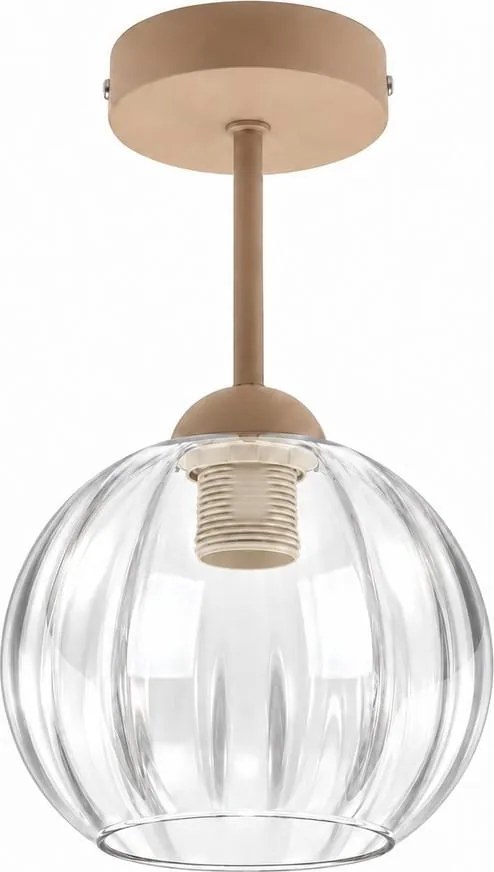 BRILAGI - LED lustra aplicată RETRO GLASS 1xE27/60W/230V Ø 18 cm bej/transparent