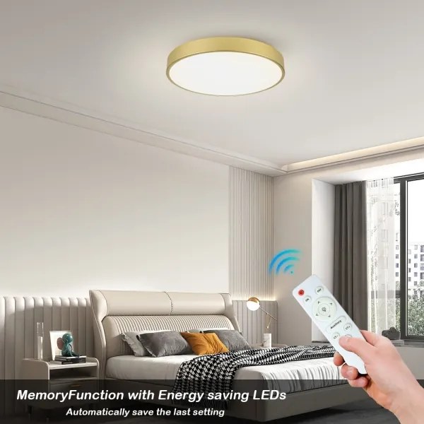 Brilagi - Corp de iluminat LED dimabil POOL, 60 W, 230 V, 3000-6000K, Ø 60 cm, auriu + telecomandă