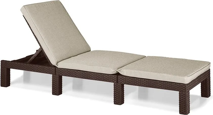 Șezlong de grădină maro din ratan artificial Daytona – Keter