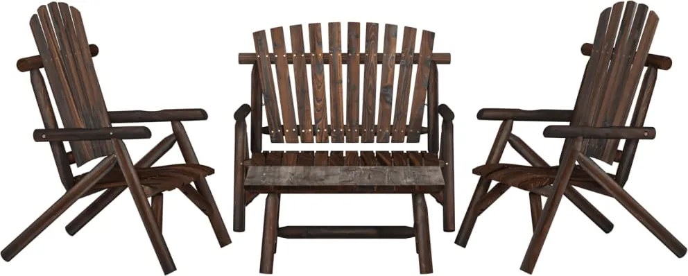 vidaXL Set mobilier de grădină, 4 piese, lemn masiv de molid