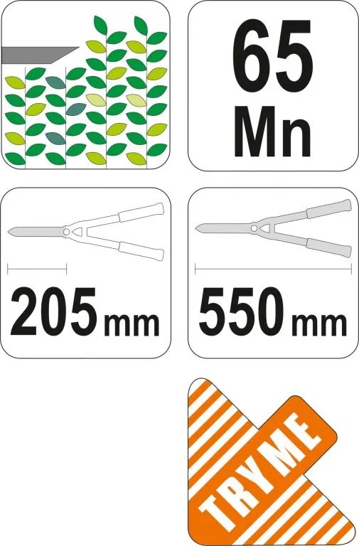 Foarfece pentru gard viu - 535 mm