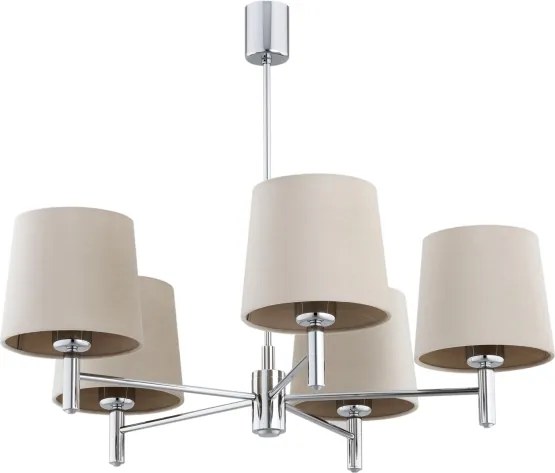 Brilagi - Lustru cu tijă MONTE 5xE27/60W/230V bej/crom lucios