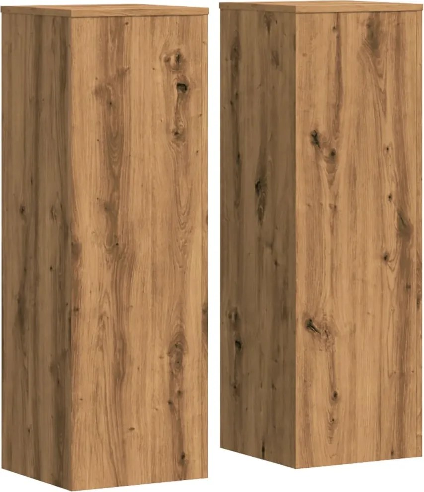 vidaXL Suporturi plante, 2 buc., stejar artizanal, 33x33x100 cm, lemn