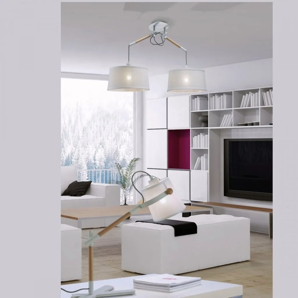 Lustra cu 2 Pendule design modern NORDICA alba