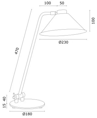 Veioza, lampa de masa design modern GABIAN negru